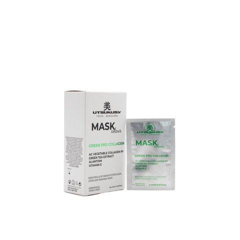 UTSUKUSY MASK COLOR. GREEN PRO COLAGEN 5 ml (Антивікова, колагенова маска з потужною антиоксидантною дією) 6571 фото