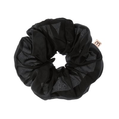 Mon Mou Volume Silk Scrunchie Black (Супероб'ємна резинка з натурального шовку хаботай) 6203 фото