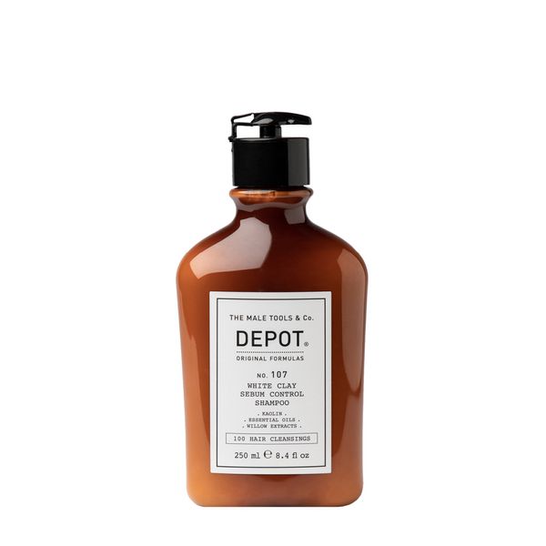 DEPOT No. 107 White Clay Sebum Control Shampoo 250 мл (Шампунь для контролю виділення жиру на шкірі голови) SM_98153 фото