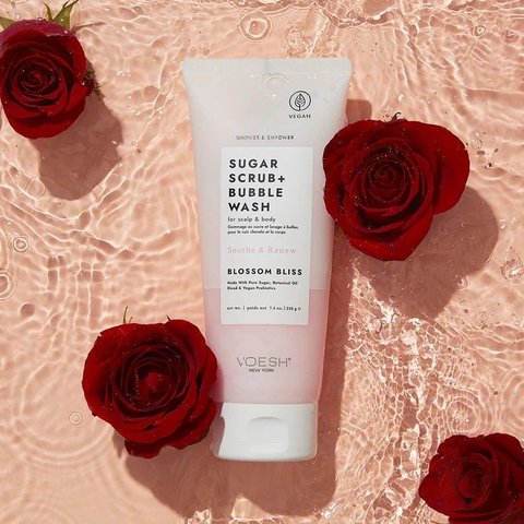 Sugar Scrub + Bubble Wash For Scalp and Body Blossom Bliss 210г (Цукровий скраб для шкіри голови та тіла "Блаженство квітів") VBS107BSM фото