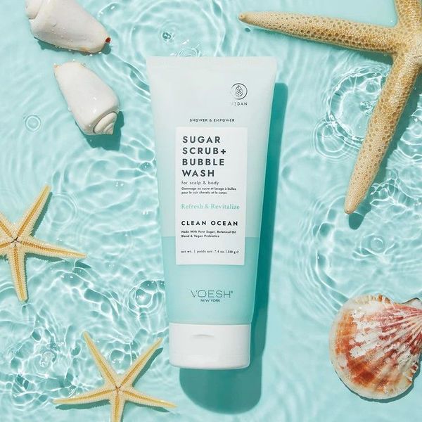 Sugar Scrub + Bubble Wash For Scalp and Body - Clean Ocean 210г (Цукровий скраб для шкіри голови та тіла "Чистий океан") VBS107CLN фото