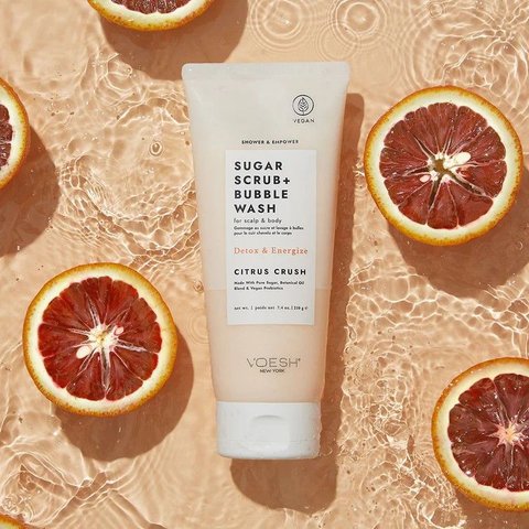 Sugar Scrub + Bubble Wash For Scalp and Body - Citrus Crush 210г (Цукровий скраб для шкіри голови та тіла "Цитрусовий краш") VBS107CTR фото