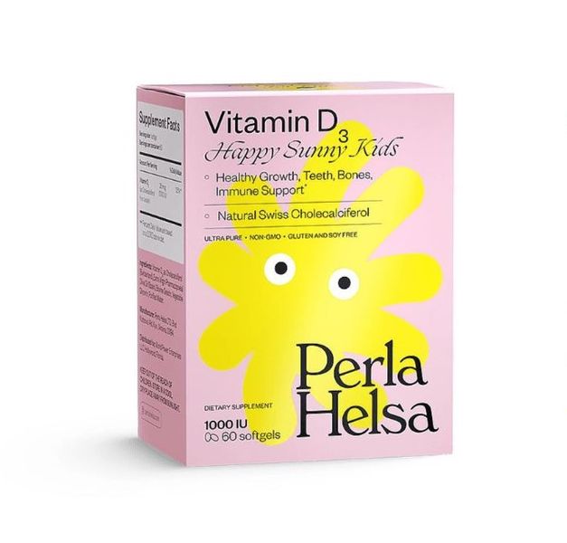 Perla Helsa Vitamin D3 1000 IU Happy Sunny Kids 60 шт (Вітамін D3) 2100-10 фото