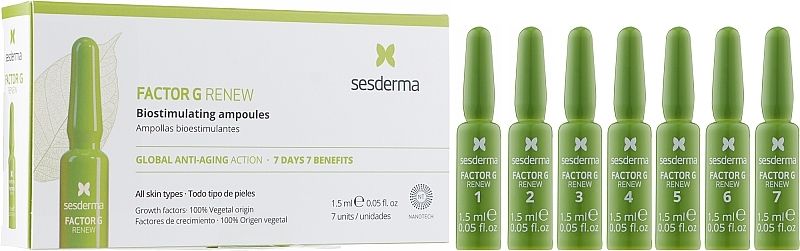 Sesderma Factor G Biostimulating Ampoules 7*1,5 ml (Концентрат в ампулах для обличчя) 5669-1 фото