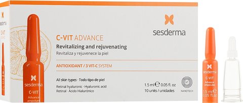 Sesderma C-Vit Advance Ampolues 10х 1,5 ml (Засіб в ампулах проти депігментації з вітаміном) 5679-1 фото