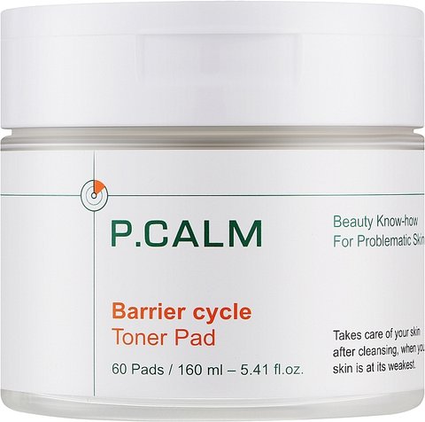 P.CALM Barrier Cycle Toner  Pad 60 шт (Пади-тонер для регенерації бар'єру шкіри) LWC-0005 фото