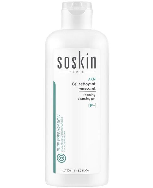 Soskin AKN Foaming cleansing gel 250 ml (Очищуючa гель-пінка для жирної та комбінованої шкіри) 3037 фото