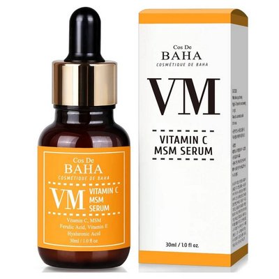 Cos De Baha Vitamin C Facial Serum with MSM (VM) 30 ml (Сироватка для обличчя з вітаміном С, феруловою кислотою та вітаміном Е) 7122 фото