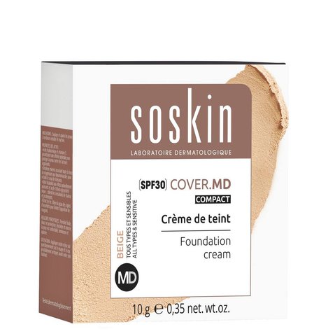 Soskin Cover MD Foundation Cream SPF 30 BEIGE 10 g (Компактний дерматологічний крем (бежевий)) 2761-1 фото