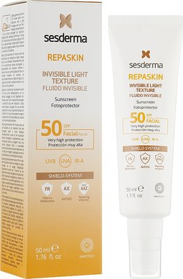 SesDerma Laboratories Repaskin Invisible Light SPF 50 50 ml (Сонцезахисний засіб надлегкий для обличчя) 5702-4 фото