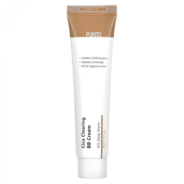 Purito Cica Clearing BB Cream (№31 Deep Warm) 30 ml (ВВ крем з екстрактом центелли) prt006 фото