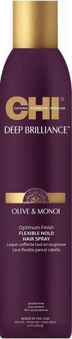 CHI Deep Brilliance Olive & Monoi Optimum Flexible Hold Hairspray 283 мл (Лак еластичної фіксації) CHIDBFH10 фото