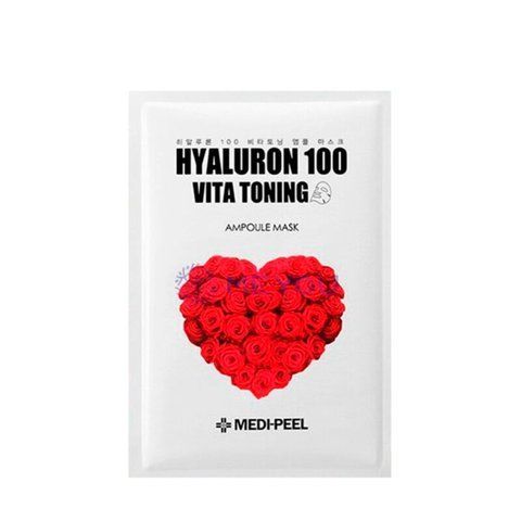 Medi-Peel Hyaluron 100 Vita Toning Ampoule Mask 1 ea (Маска тканинна з гіалуроновою кислотою) 8809409343617 фото