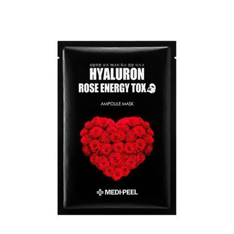 Medi-Peel Hyaluron 100 Rose Energy Tox Mask 1 ea (Маска тканинна з гіалуроновою кислотою) 8809409343600 фото