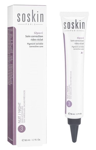 Soskin Glyco - C Night Cream 50 ml (Нічний коректуючий крем проти зморшок та пігментації ) 115-7 фото