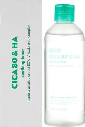 Frankly Cica 80 & HA Soothing Toner 260 ml (Тонер заспокійливий з комплексом центелли) 8809527484919     фото